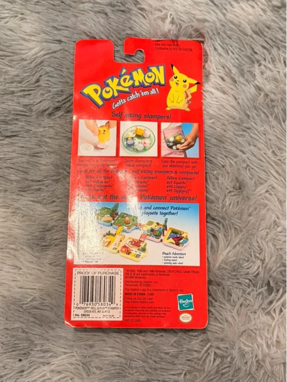 Vintage 1999 Hasbro Pokemon Roll & Play Stampers